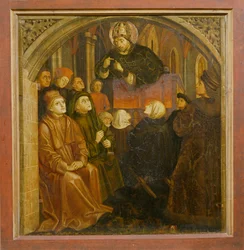 Szent Ambrus prédikál Milánóban, Szent Ágoston oltárképe, 1480 körül