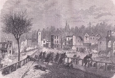 Brie-sur-Marne felvétele, november 30., Cassells History of the War Franciaország és Németország között, kiadó: Cassell and Company Limited, 1890 körül (litho)