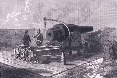 The Krupp Gun, Cassells History of the War Franciaország és Németország között, kiadó: Cassell and Company Limited, 1890 körül (litho)