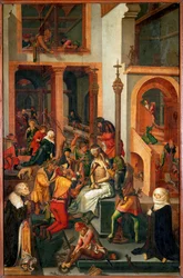 Krisztus kigúnyolása (tempera, fa)