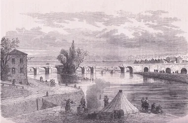Párizs védelme – a Jonville-sur-Marne híd lerombolása, Cassells History of the War between France-Németország, kiadó: Cassell and Company Limited, 1890 körül (litho)