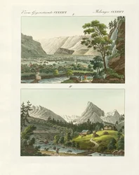 Svájc kilátásai (színes metszet)