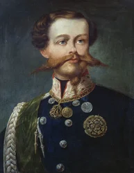 II. Viktor Emmanuel (1820-1878), olasz király portréja, Gerolamo Induno, olaj, vászon
