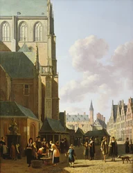 A haarlemi Grote Markt nyugat felé nézve