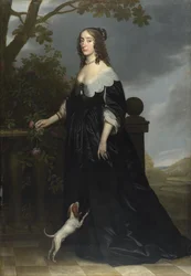 Stuart Erzsébet (1596-1662), cseh királyné, V. Frigyes pfalzi választófejedelem felesége és I. Jakab lánya portréja, 1642