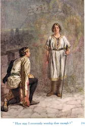 „Hogyan imádhatlak áhítattal eléggé?” Illusztráció a „Shakespeare-történetek az angol királyokról” című könyvből, amelyet George Harrap & Son adott ki