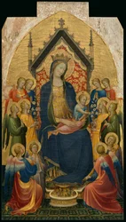 Madonna és gyermeke muzsikáló angyalokkal, 1410 körül (Tempera és levélarany, tábla)