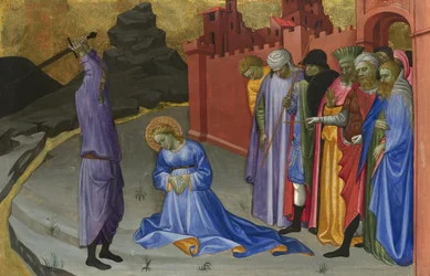 Szent Margit lefejezése, 1409 körül (tojástempera nyárfán)