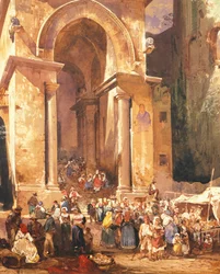 A gaetai Szent Erasmus harangtornyának ajtaja, Giacinto Gigante (1806-1876), Olaszország