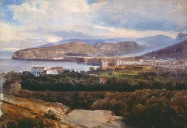 Sorrento látképe, Giacinto Gigante, tempera papíron