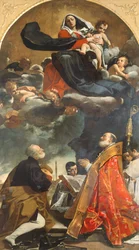 Szűzanyát ábrázoló oltárkép Szent Petroniusszal és Alóval
