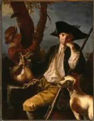 G.F.Cipper Il Todeschini, Pihenő Vadász / Festmény