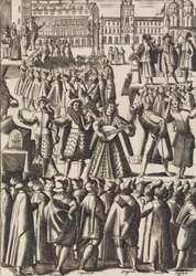 Szórakozás, amelyet a sarlatánok minden nap adnak a Piazza di S. Marco al Populo ..., kb. 1610.