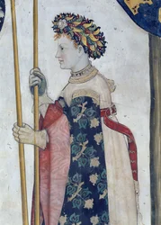 A kilenc méltóság és a kilenc méltóságos nő, Szemiramisz részlete, 1418-30 (freskó)