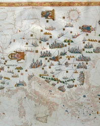 Hajózási térkép, Nyugat-Európa részlete, 1564