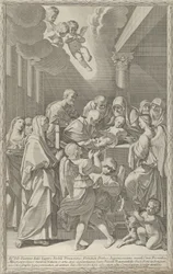 Krisztus körülmetélése, az őt körülvevő férfiak, nők és angyalok csoportja, a te..., 1687-1717.