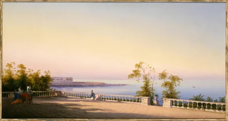 Gian Gianni, A teraszon / festmény, 1874