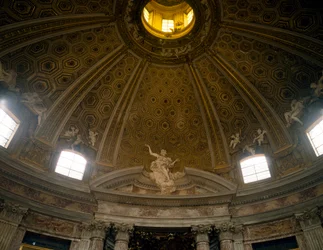 Belső kupola, Quirinal-i Szent András-templom, Gian Lorenzo Bernini építész (1598-1680), Róma, Olaszország