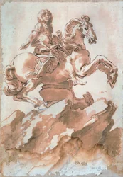 Gian Lorenzo Bernini (1598-1680) XIV. Lajos lovas vázlata tollal és tussal
