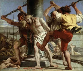 Le Christ a la Colonne - Krisztus az oszlopnál - Tiepolo, Giandomenico (1727-1804) - 1772 - Olaj, vászon - 124x144 cm - Museo del Prado, Madrid