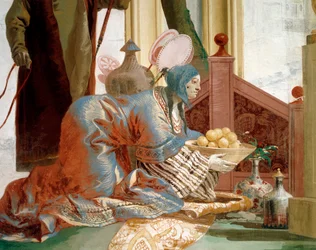 Gyümölcs felajánlása Holdistennőnek, Giandomenico Tiepolo (1727-1804), freskó, kínai szoba a Foresteriában (vendégház), Villa Valmarana 
