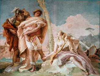 Renaud elhagyja Armide-ot Illusztráció Torquato Tasso „La Jerusalem delivree” című művéből. Giandomenico Tiepolo (1727-1804) freskója 1757 V. 220x310 cm Vicenza, Villa Valmarana Olaszország