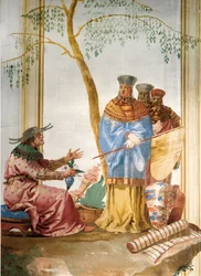 Részlet a kínai szoba freskójáról, a Foresteriában, 1757