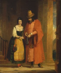 Shylock és Jessica a Velencei kalmárból, II, ii.