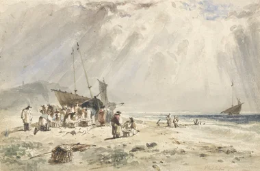 Fishmarket a tengerparton (wc grafit felett, papíron)