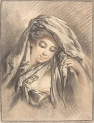 Fiatal nő, eltakart fejjel, 1767.