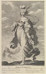 Európai Szibilla, kb. 1635. Alkotók: Gilles Rousselet, Abraham Bosse.