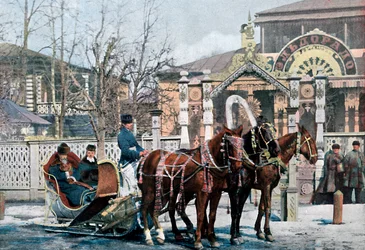 Trojka szán Moszkvában, Oroszországban, 1890