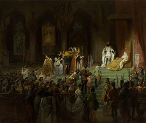 A halott Inês de Castro megkoronázása a coimbrai székesegyházban, 1827-1828.