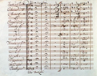 Gioacchino Rossini A tolvaj szarka kottájának oldala