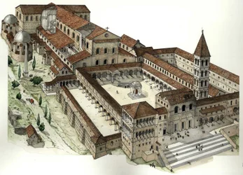 Középkor: Pietro bazilika (San Pietro vagy Konstantin bazilika) 1300 körül, Róma, Olaszország