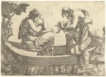 Danae és a csecsemő Perszeusz, akit Acrisius vetett ki a tengerre, 1543.
