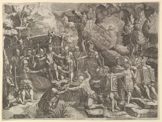 Sinon A trójaiak megtévesztése, 1540-es évek közepe.