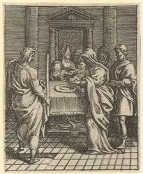 A Szomorú Szűz: A bemutató a templomban, a kilenc környező rekesz egyike..., 1575-re.