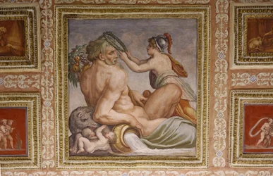 Ceres ápoló Triptolemus, Altoviti mennyezet részlete, 1553-as freskó