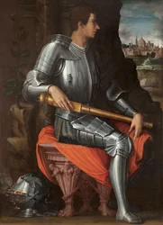 Alessandro de Medici (1511-1537) portréja páncélban (Alessandro de Medici páncélos portréja) - Giorgio Vasari (1511-1574) festménye, olaj, vászon