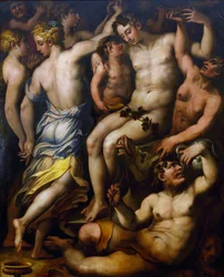 Bacchus diadala par Vasari, Giorgio (1511-1574). Olaj, fa, 1560-as évek vége, Állami A. Radishchev Művészeti Múzeum, Szaratov