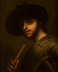 Pipás vagy furulyás férfi portréja, 1497-1510 körül (olaj, vászon)