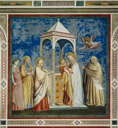 Jézus bemutatása a templomban, Giotto (1267-1337) műve, részlet a Krisztus élete és passiója című freskóciklusból