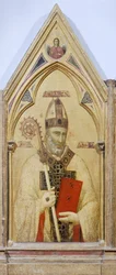 Bari Szent Miklós, Badia Polyptych részlet, 1300 körül, Giotto (1267-1337), tempera, tábla, 91x334 cm