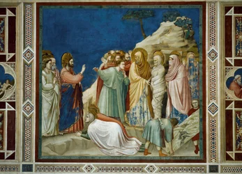 Lázár feltámadása, részlet Krisztus életéből és szenvedéséből, Giotto