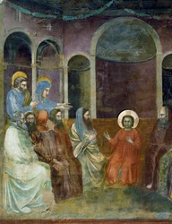 Jézus a templomban az orvosok között, részlet Krisztus életéből és szenvedéséből, Giotto