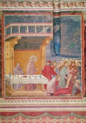 Szent Ferenc egy lovag halálát jósolja Celanóban, 1297-99 körül