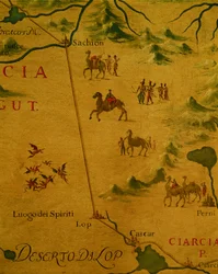 Lop sivataga, a szellemek és kísértetek otthona, ahogyan Marco Polo átutazott rajta.