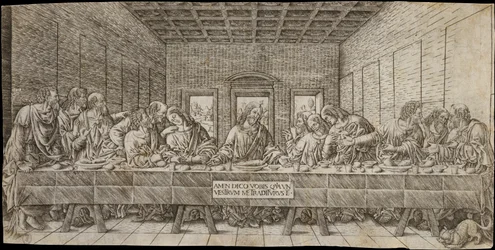 Az utolsó vacsora spániellel, kb. 1500.