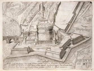 Hadrianus sírja, a "Cosmo Medici Duci florentinor" című, 1569-ben kiadott műből.